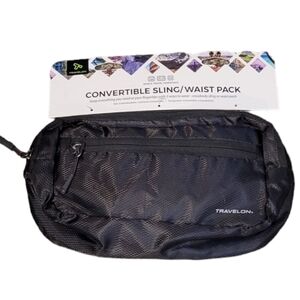 NWT Travelon Convertible Sling / Waist Pack Black Brand New